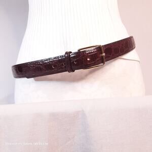 Genuine LeatherBelt  Made In USA Mens 38 Waist Repital Print Hickory Brown